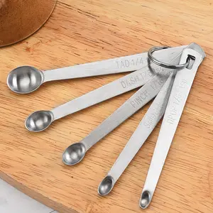 Stainless Steel Measuring Spoons Set of 5, Baking Tools Kitchen Measure Spoon, Home Salt Spoon, Graduated Spoons, Seasoning Spoon, Kitchen Measuring Utensils