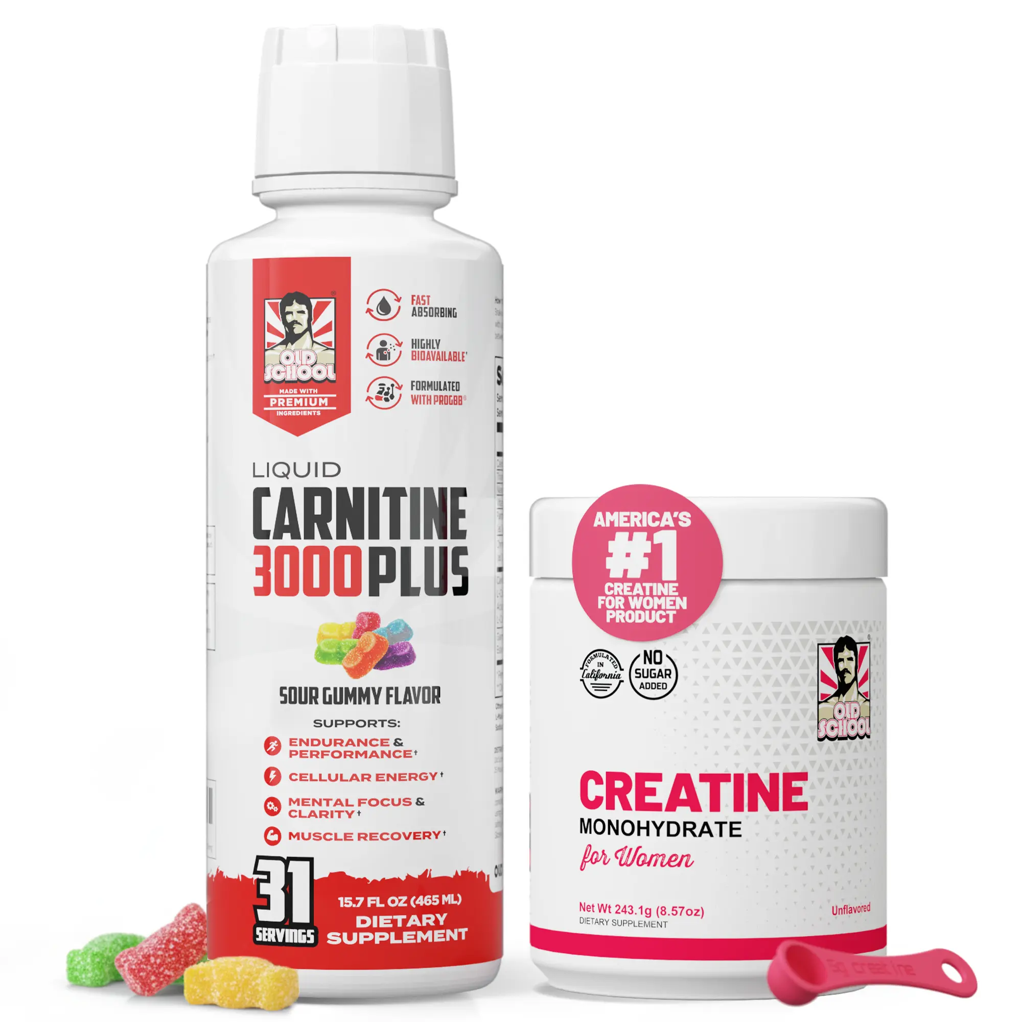 Strength & Spark Duo - Creatine Monohydrate for Women with Collagen & Liquid L-Carnitine 3000 mg sohochic