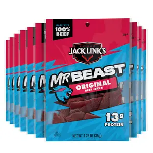 Jack Link’s x MrBeast Original Beef Jerky, 10-Pack Dried Meat Snack Treat