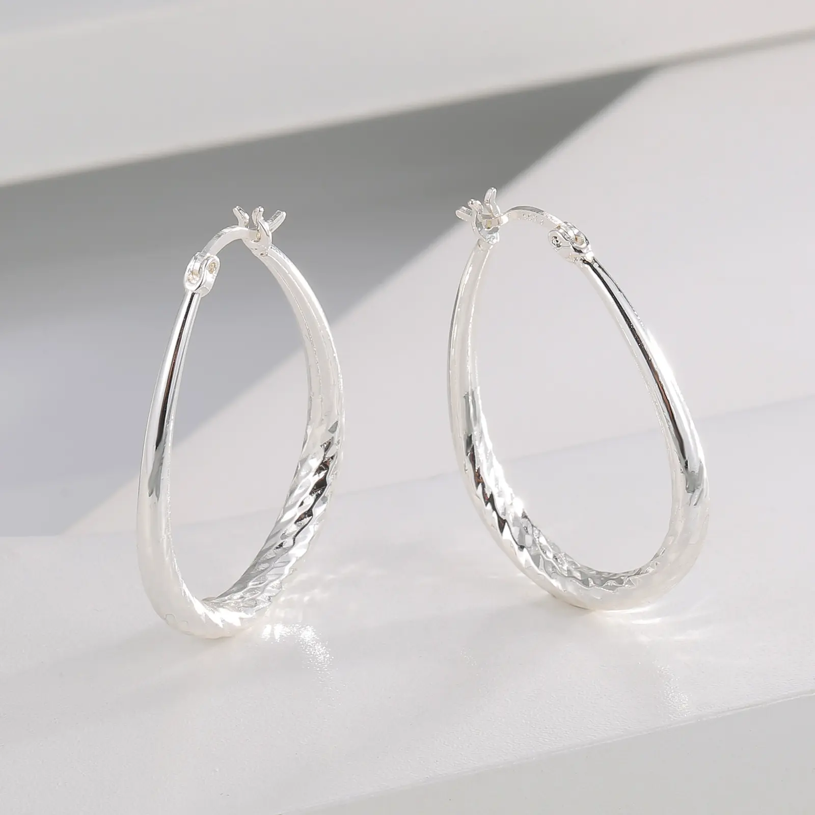 Timeless Hammered Teardrop Hoop Earrings, Elegant Jewelry Gift for Women