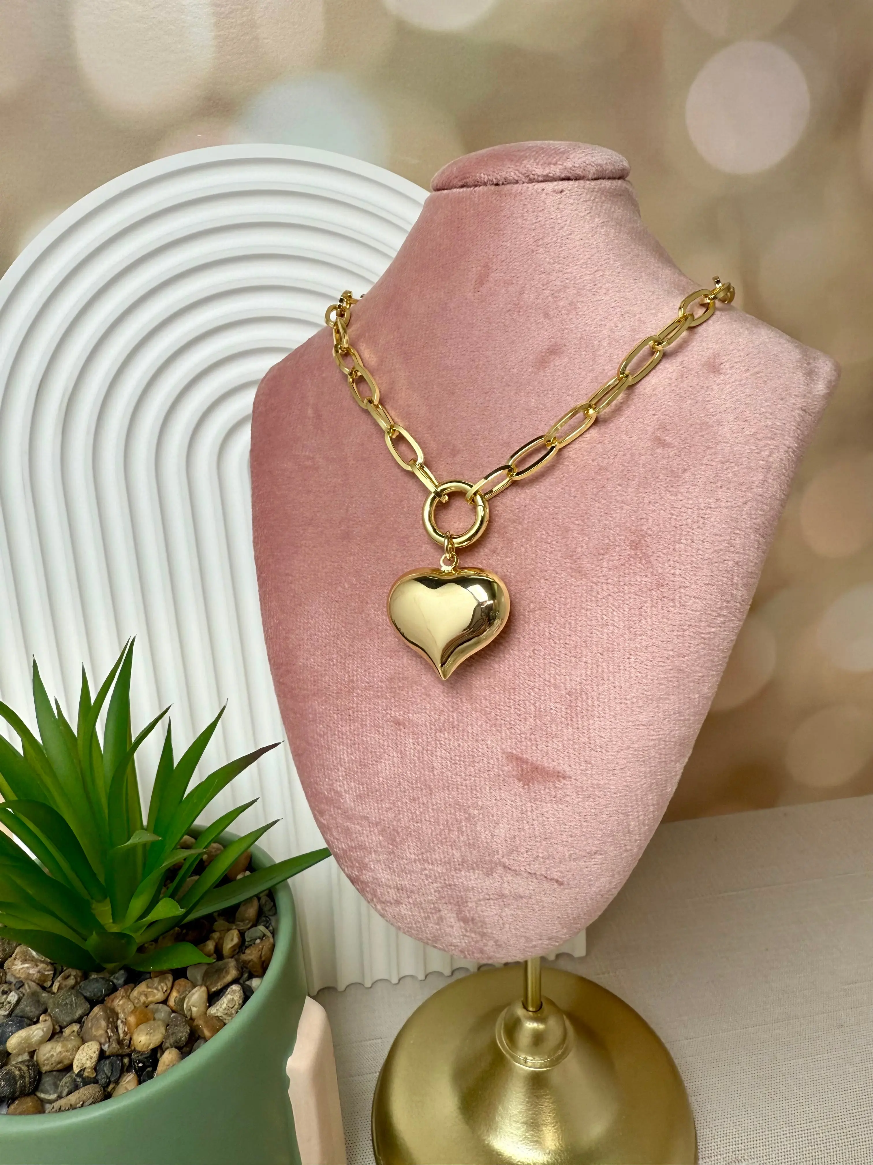 Chunky Bubble Heart Necklace