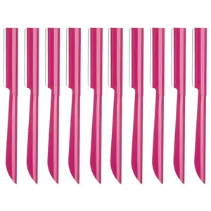 Eyebrow Razor, Eyebrow Razor Shaper for Men and Women, Grooming Shavers (red-10pcs)