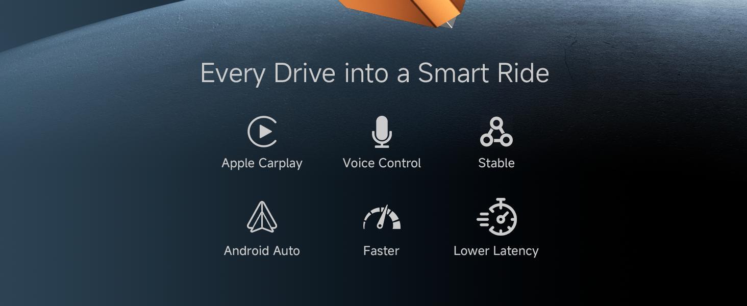 2026 Wireless CarPlay Adapter for iPhone ＆ Android Auto Mini Wired to Wireless Apple Car Play Adapter Plug & Play Compatible for iPhone iOS 10+ Android 11+ with After 2016 Cars