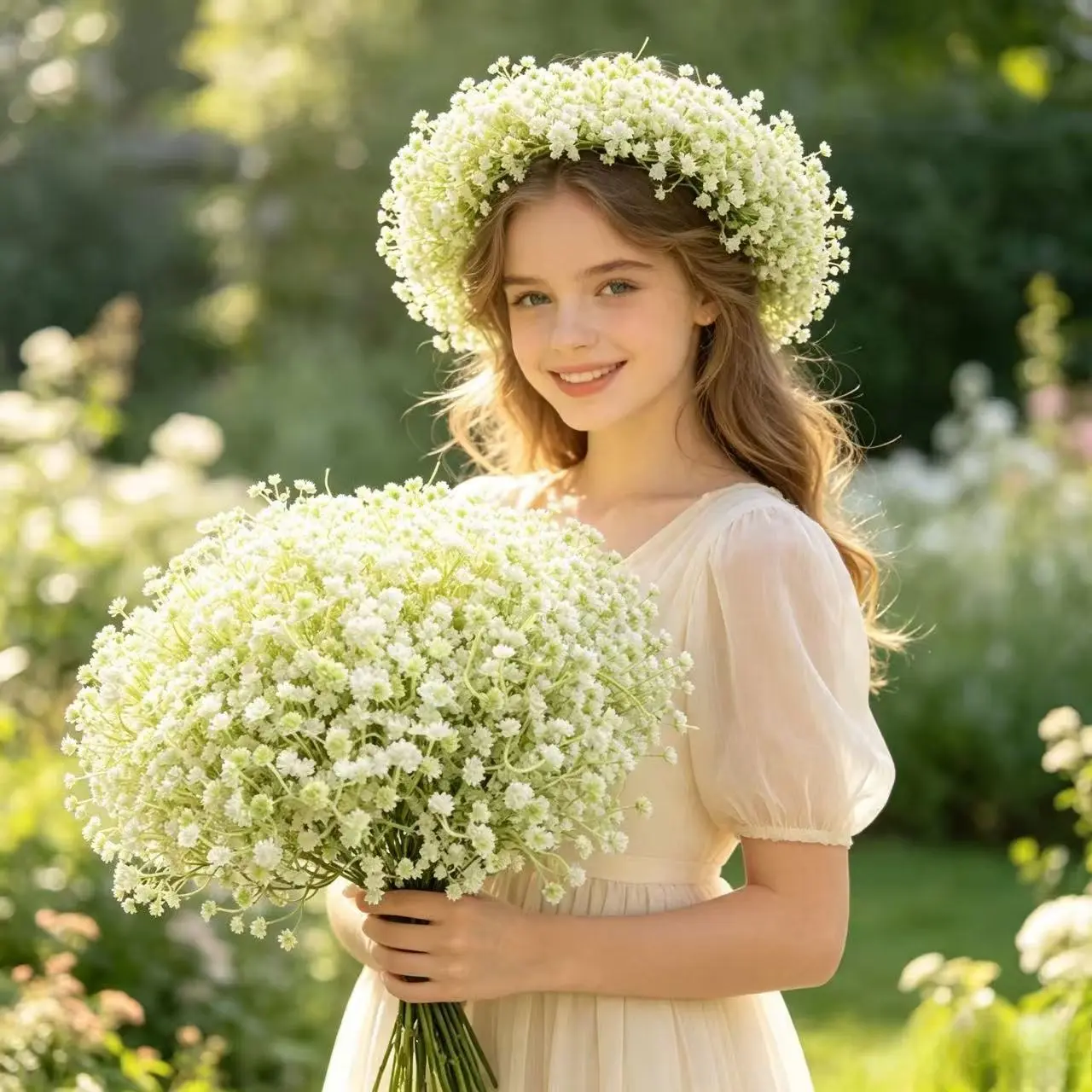 100PCS Artificial Baby Breath Flowers, Real Touch White Baby's Breath for Wedding Centerpieces, Home Decor, DIY Floral Arrangements, Party, Office Decoration(without a vase)