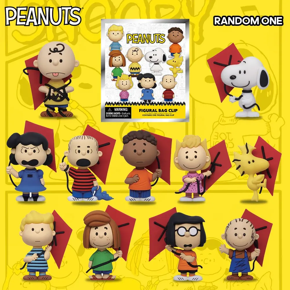 Official Peanuts Snoopy 3D Foam Bag Clip, Mystery Keychain for Backpacks Purses Lanyards, Collectible Surprise Gift, Viral Aesthetic Bag Charm, Trendy Bag Charms