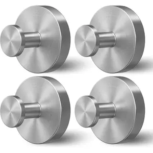 Shower Hooks for Inside Shower,Suction Cup Hooks for Glass Window,Removable Towel Hooks for Bathrooms,4 Packs(Silver)