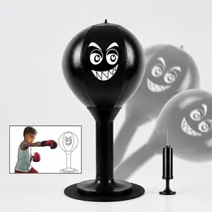 Desktop Punching Bag with Suction Cup, Office Desk Stress Relief Fidget Toy, Decompression Ball, Fun Gift for Colleagues and Friends, Boo Stress Ball