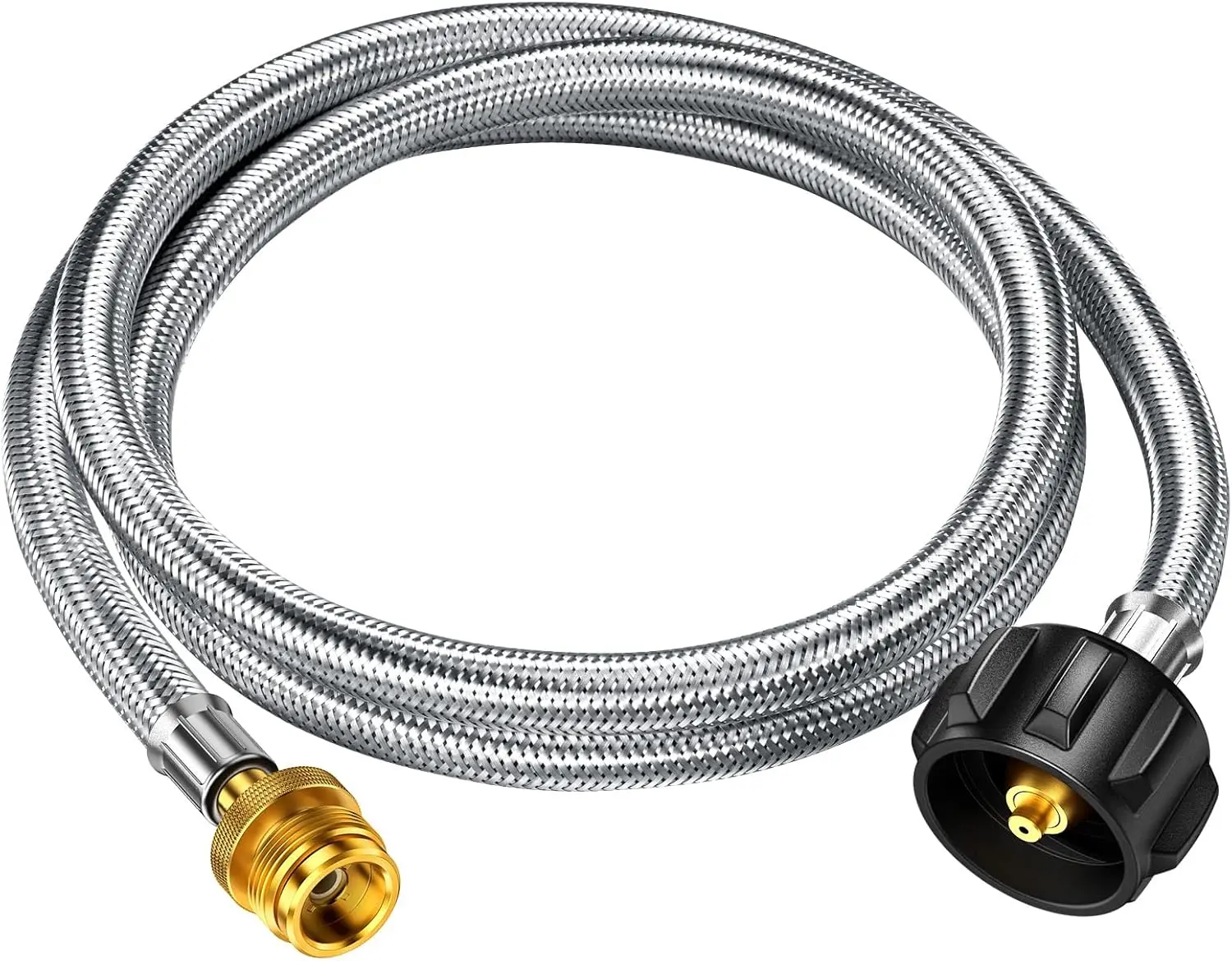 Alloxity 5ft/6ft/8ft/12ft Propane Hose Adapter 1lb to 20lb Converter for 5 lb to 40 lb Tanks, Anti-bite LP Tank Gas Hose for Buddy Heater/Weber Q Travel Grill/17”&22”Blackstone Griddle/Coleman Camping Stove, Durable for Safe Gas Transfers