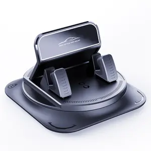 360° Rotation Car Phone Holder, Anti-Slip One-Hand Operation Dashboard Mount with Adjustable Spring Clip, Compatible with iPhone Samsung All Smartphones