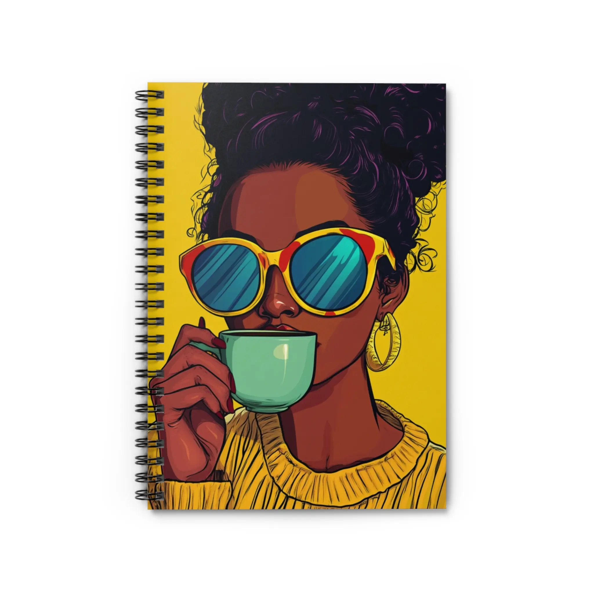 Vibrant Art Spiral Notebook For Black Women - Stylish, Colorful, Artist Gift, Journaling, Sketching, Daily Planner