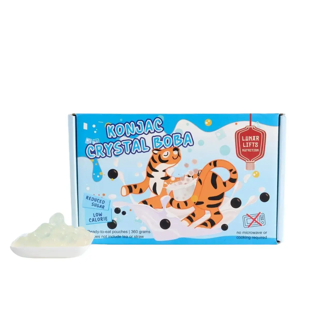 Konjac Crystal Boba - Konjac Jelly Bubble Tea Pearls, Healthy Boba Tea Toppings for Drinks, Desserts Preparation, Drink, Beverage