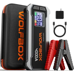 WOLFBOX 4000A Peak Portable Car Jump Starter - 12V Battery Booster & 26800mAh Power Bank