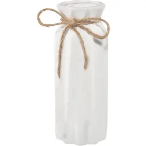 8.27 Inch White Ceramic Vase - Modern Dried Flower Holder for Living Room, Fireplace & Bedroom Decor (Elegant Gift Ready) Standing Ornaments