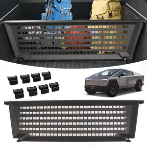 2024-2025 Tesla Cybertruck – Truck Bed Divider Cargo Organizer | Aluminum & Carbon Steel MOLLE Panel | 8 Removable Hooks | No Drill | Adjustable Position fathersdaygift fathersdaygift