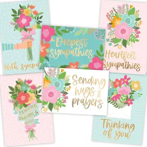 Folded Sympathy Cards | Set of 24 | Cards & Party | Envelopes Included