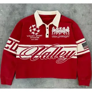 Unisex global casual street retro rugby polo made from polyester fiber