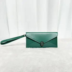 Pre-owned Bvlgari Emerald Green Serpenti Wristlet Clutch wwl
