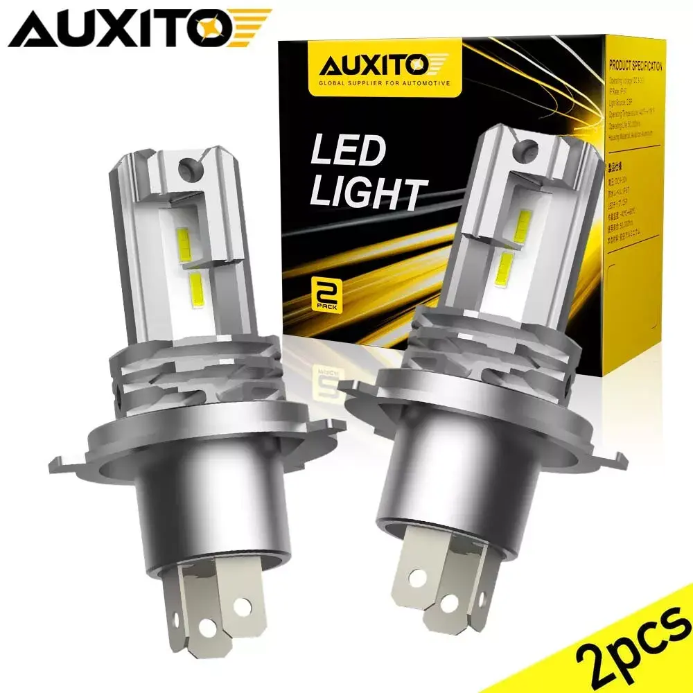 AUXITO Combo 2 H4 9003 LED Headlight Kit Bulbs High Low Beam Super White 10000LM