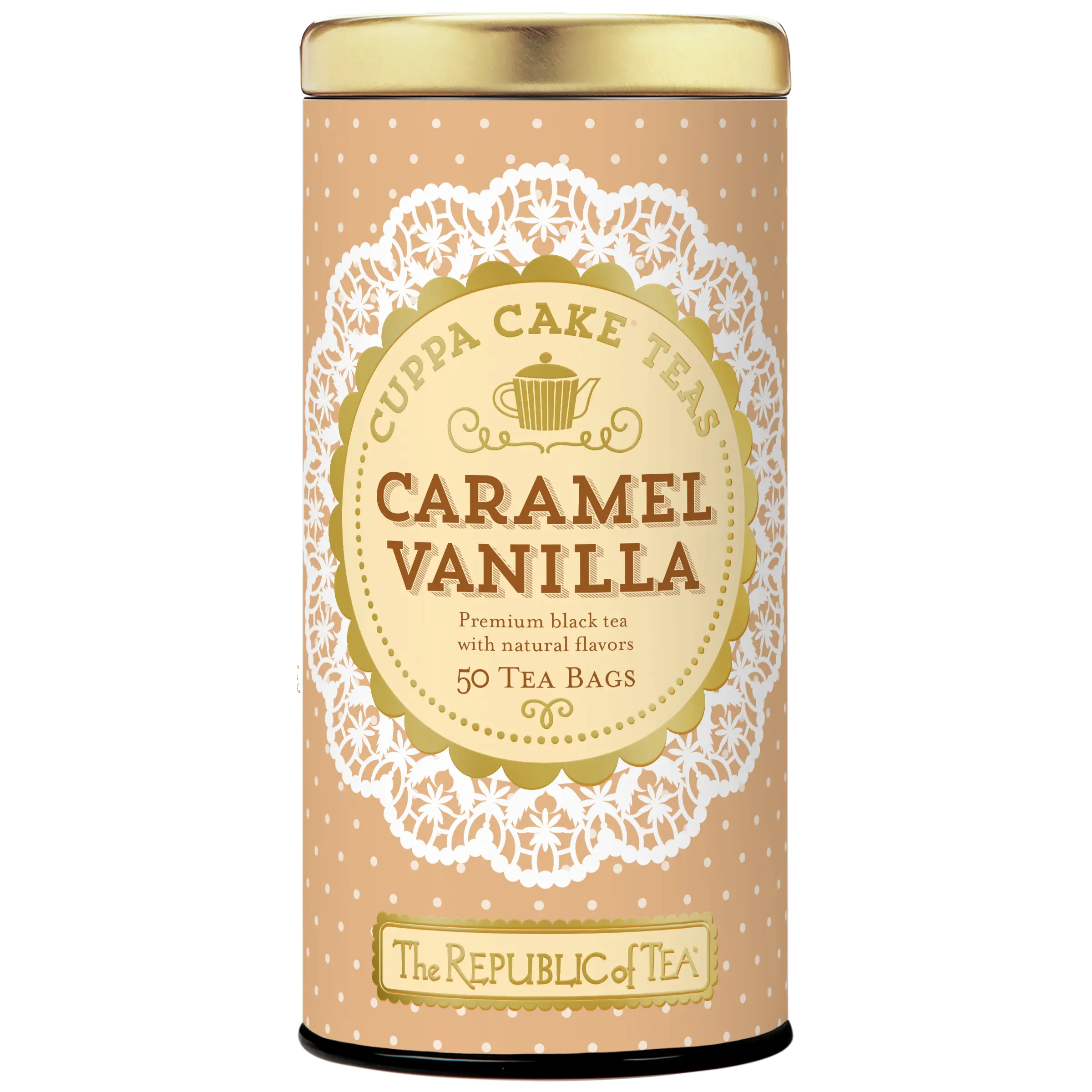 The Republic of Tea Caramel Vanilla Cuppa Cake Tea, 50 Tea Bags, Blended Fine Black Tea, Gluten-Free
