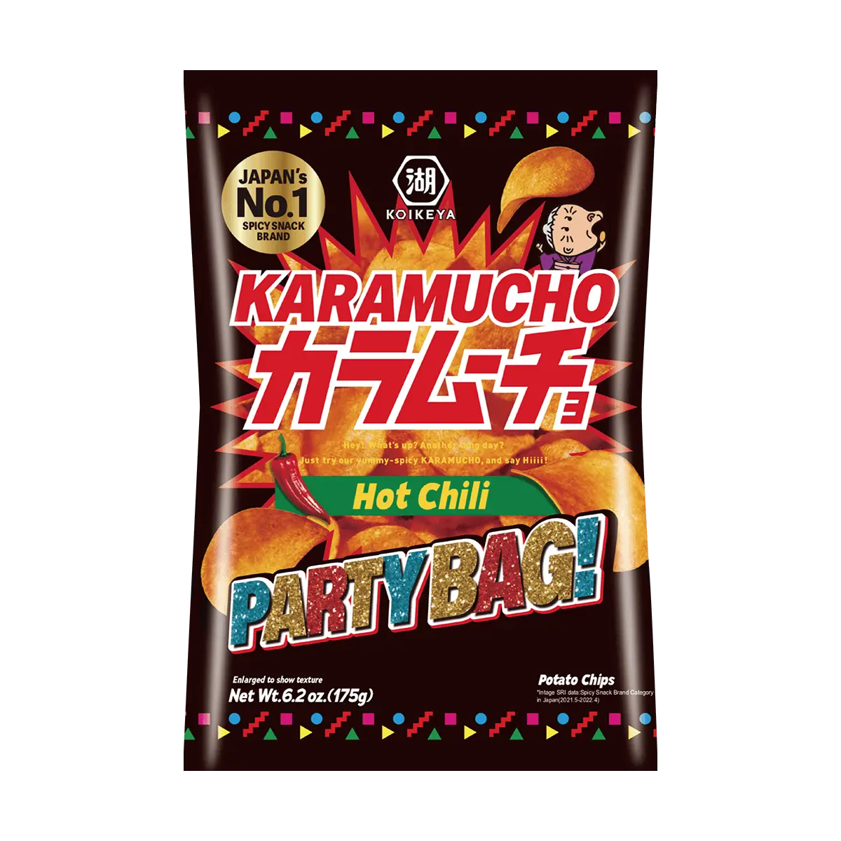 KOIKEYA Karamucho Spicy Potato Chips - 175g Japanese Snack, Hot Chili Flavor