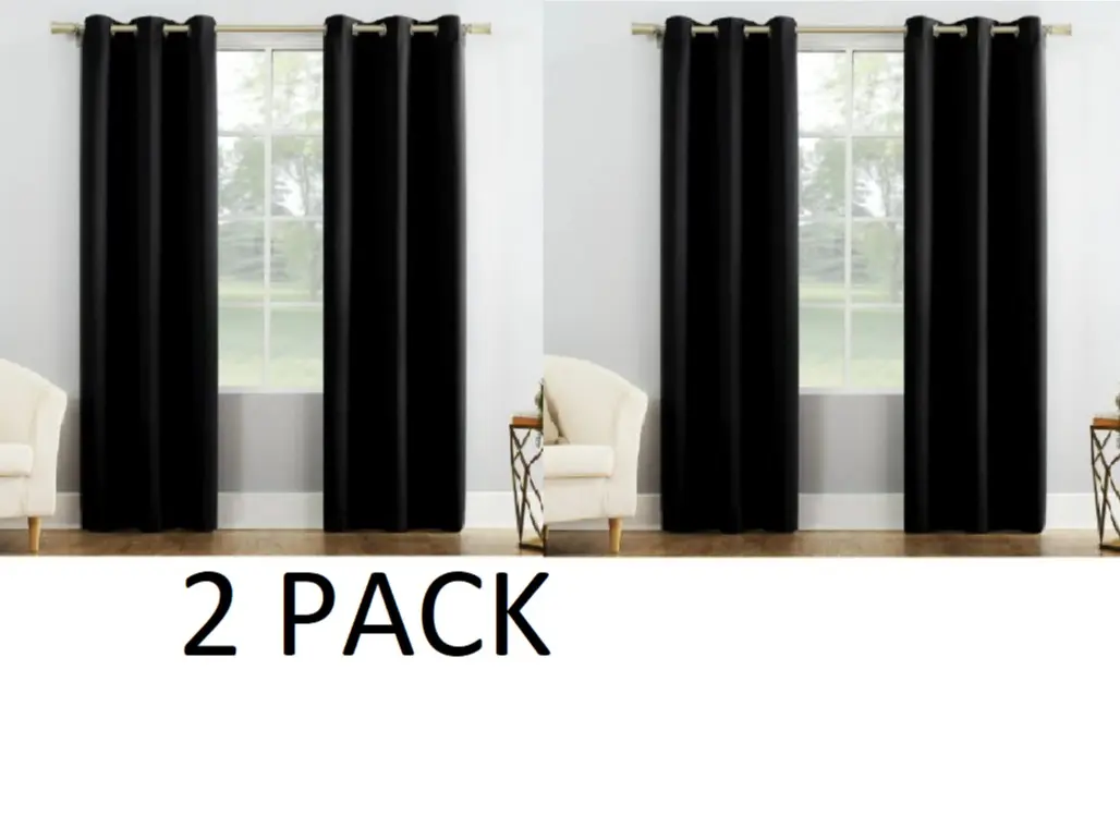 2 PACK-Grommet Blackout Single Curtain Panel - Gray - 40"W x 84"L cortinas