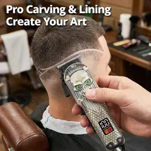 DEBARK Professional T-Blade Hair Trimmer with Manganese Steel Blade Low Noise Motor 1200mAh Battery 2.5H Runtime USB Fast Charging Cordless Detailer for Lining Carving & Beard Shaping summergarden