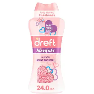 Dreft Blissfuls In-Wash Laundry Scent Booster Beads Baby Fresh Scent 24 oz Long Lasting Freshness USA Made