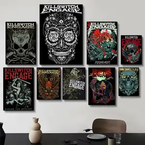 Metalcore Band Icon Killswitch Engage Poster HD Skeleton Design self-adhesive fade-proof waterproof wrinkle-resistant poster stickers suitable for living room bedroom dormitory cafe bar background decoration wallpaper and gifts
