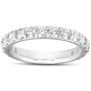 1 1/2 Ct Diamond Wedding Ring 14k White Gold Stackable Anniverary Band