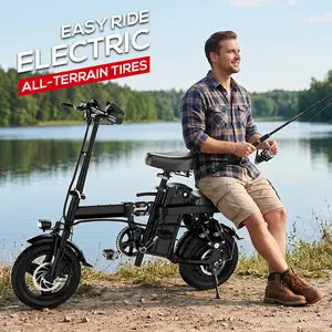 500W folding electric bike, standard, 48V 15Ah detachable lithium-ion battery, fashionable 14-inch commuter folding electric bike, original charger included as a gift