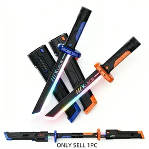 Colorful Light-Up Sword Toy Set, Cool LED Effects, Laser Blade, Light Up Saber, Usb Rechargeable Lightsaber, Includes Box, Battery-Powered, Ages 3+, Boy Toy Knife and Sheath