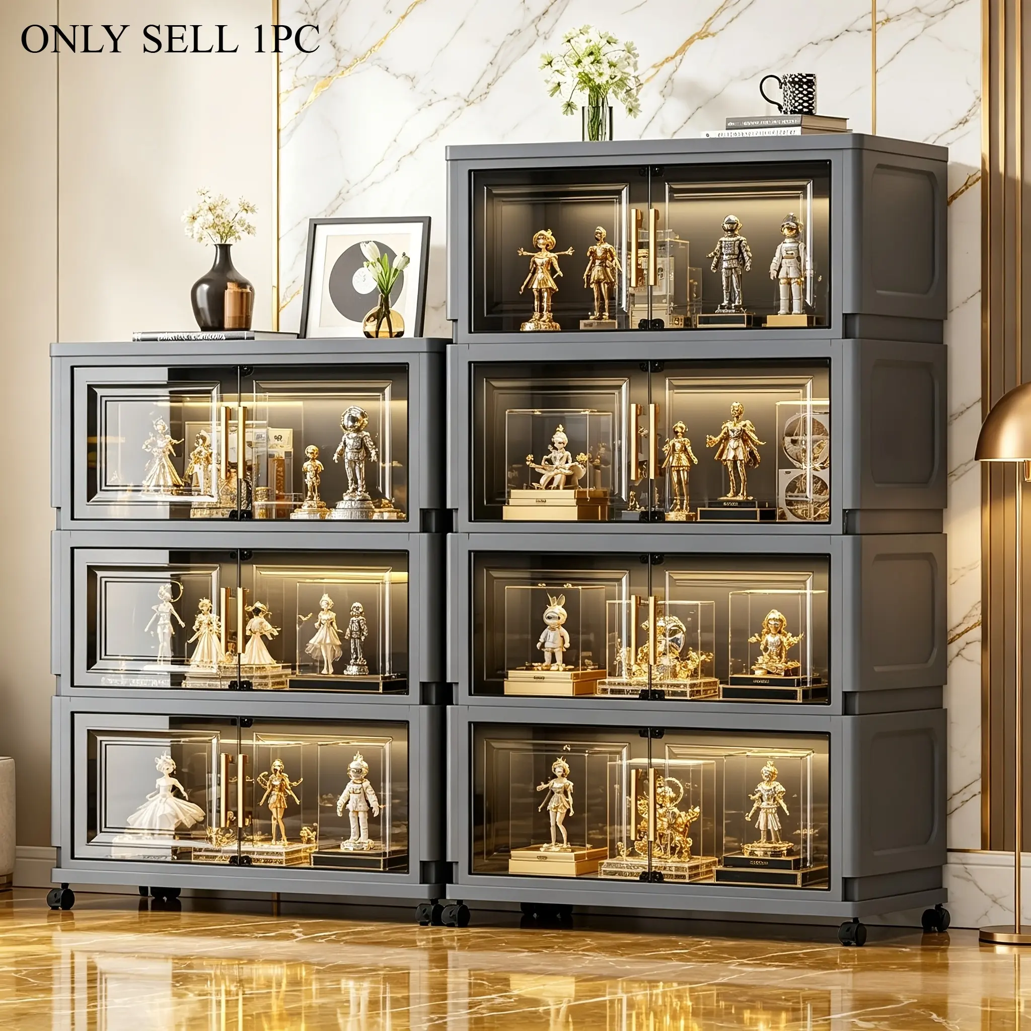 5-tier (42.72 inches) hallway storage cabinet, large-capacity 3/4/5-tier storage and organization cabinet, magnetic door design paired with silent universal wheels, movable hallway organization cabinet, Cabinet With Doors, Mobile Rolling Cabinet