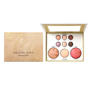 【Mother's Day】 Holiday Baked Starter Kit-Full Face MakeupPalette,GildedAll-in-One Makeup Palette -Eyeshadow,Contour, Blush,Highlighter, InnerCorner Brightener, Multi-FunctionalCosmeticPalette Multi-Purpose makeup brushes set makeup forever