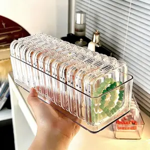 12 Transparent Press-Button Bracelet Storage Boxes, Large Organizer Box, Plastic Box Organizer, Durable Lightweight Organizer, Dustproof Organizer Boxes, Ideal for Jewelry Display & Organization