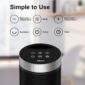 Ceramic Space Heater, Portable Indoor Heater with Remote Control, Three Heating Modes, Overheat and Tip-Over Protection, Suitable for Home, Bedroom, and Office Indoor Use
