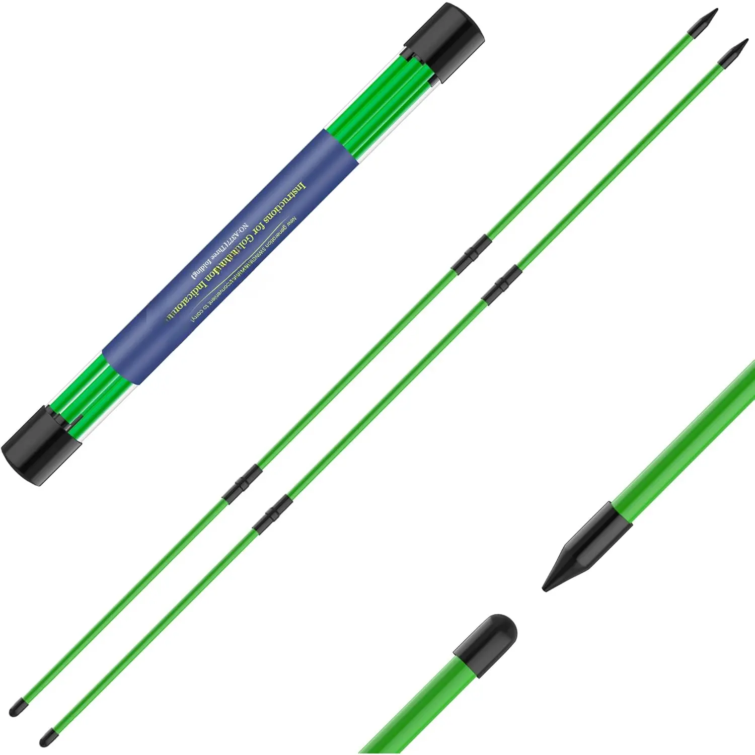 Golf Alignment Sticks 2 Pack,Upgraded 48" Collapsible Alignment Stick Golf  Aid for Aiming, Putting, Swing Trainer, Golf  Sticks with Clear Tube Case