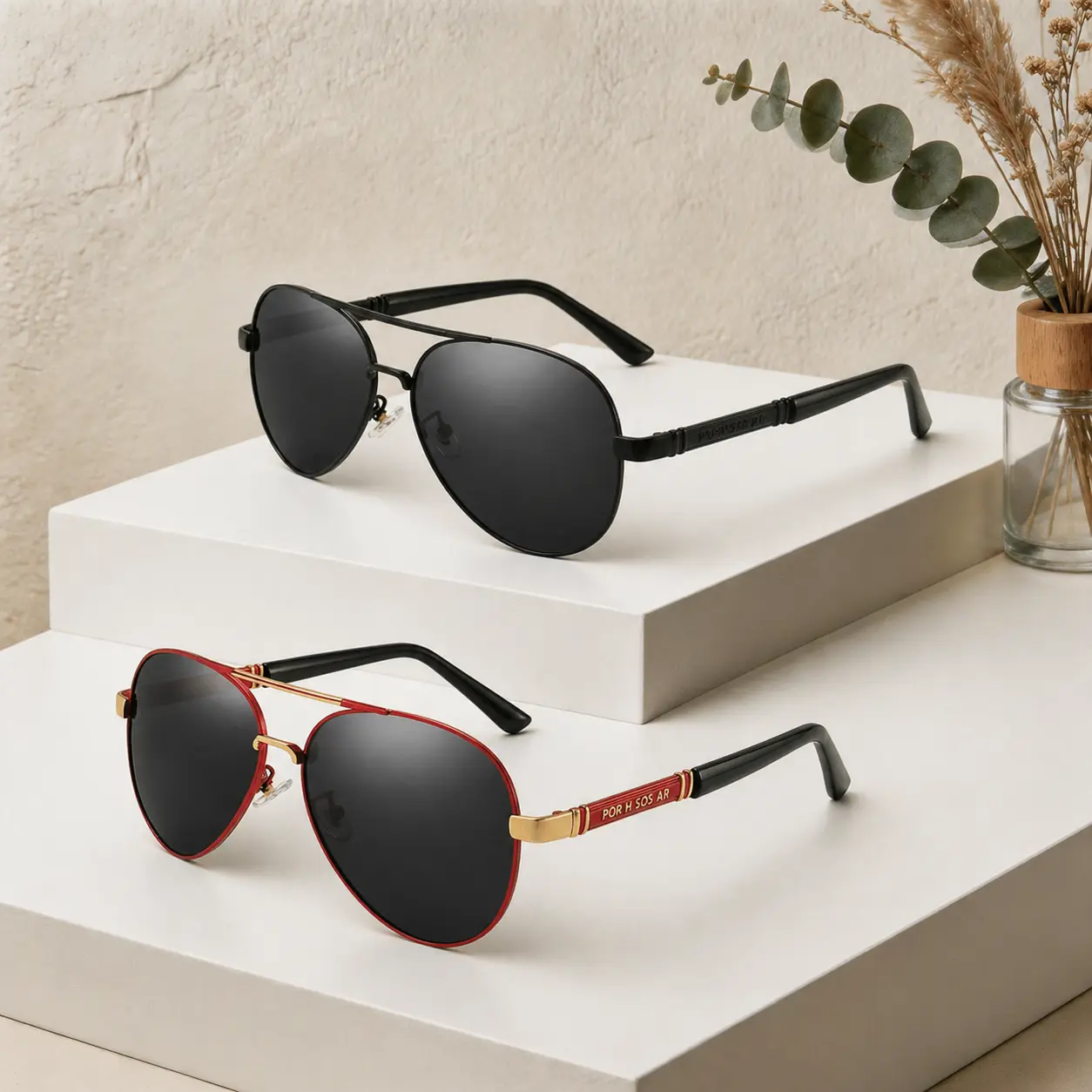 1/2 pairs of metal double beam polarizing mirrors, UV resistant pilot sunglasses, anti glare sunglasses, fashionable and versatile retro business UV400 toad mirrors, suitable for both men and women for daily and outdoor use
