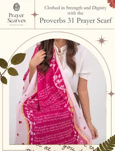 Proverbs 31 Scripture Scarf – Strength & Dignity Bible Verse Design – Christianity