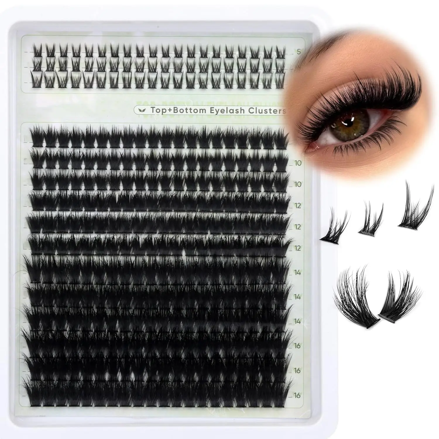300pcs Cosmetic Eyelash Extension Kit, Individual False Eyelashes, Mixed Lengths 5-7mm & 10-16mm D Curl, Professional Use at Home, Ideal for Beginners, DIY Lash Kit, Individual Eyelash Extensions