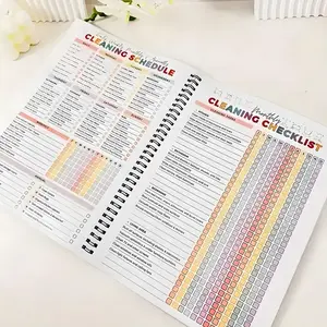 Cleaning Planner A4 Size Daily Weekly Monthly Schedule Checklist Notebook for Home Office Dorm Durable Cover Smooth Pages Office Stationery Essential Plannerbook