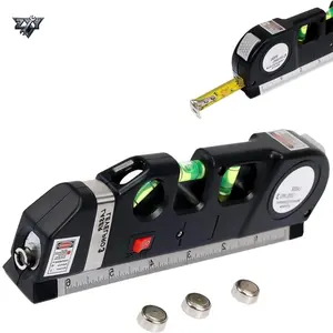 Laser Level Line Tool, Standard Cross Line Laser Leveler with 8ft/2.5M Metric Ruler, Multipurpose Laser Leveler Kit for Flooring and Tile Installation