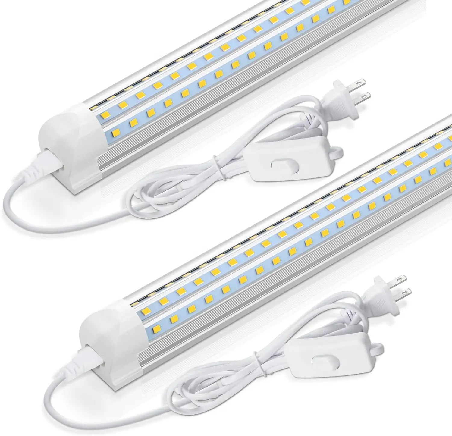 GE LED Shop Light 2FT 2 Pack 24W 3100LM 6500K Super Bright T8 Integrated LED High Output Linkable Utility Lights for Room Garage Workbench Warehouse Under Cabinet