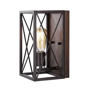 JONATHAN Y Norris X-Frame 6" Farmhouse Rustic Iron LED Sconce