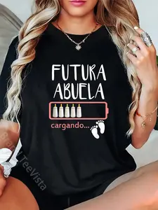100% Cotton Futura Abuela Spanish Pregnancy Announcement Grandma T-Shirt