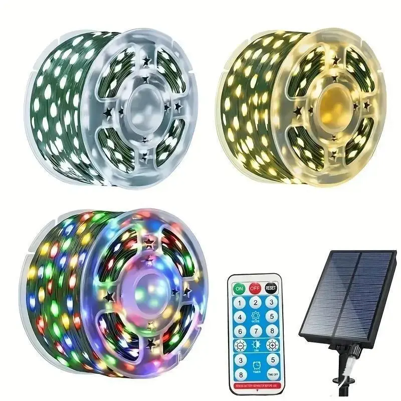 Solar-Powered Multicolor Fairy Lights - 300 LED, 110/164/328/492/656Ft, 8 Modes, Timer Mode, Outdoor Ideal for Garden, Wedding, Party Decorations, Home Improvement Lighting Accessory Set