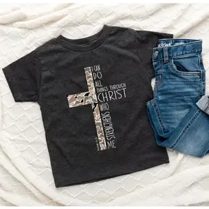 Youth & Toddler Christ Strengthens Me youth Tee Trending, Summer Outfitters, family shirt, gift for son, youth colthing, toddler boy clothing
