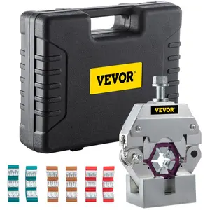 VEVOR Manually Operated AC Hose Crimper FS-7842B Separable Hydraulic Hose Crimper Kit Manual Piston Valve For Aluminum Pump Air Conditioning Repair with 7 Dies Whole Set Handheld AC HoseVEVOR Super Brand Day