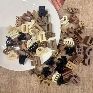30pcs Women's Mixed Color Small Hair Clips, Flat Claw Clips, Diverse Styles, Simple Cute Design, Suitable for Various Hairstyles, Casual Daily Wear, Hair Claws Set