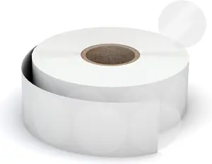 Misofuki 1" Clear Circle Stickers (1000 Pcs), Transparent Self-Adhesive Seals for Envelope, Cosmetic Box, Gift Bag, Mail, PVC Material, round Wafer Package Seals