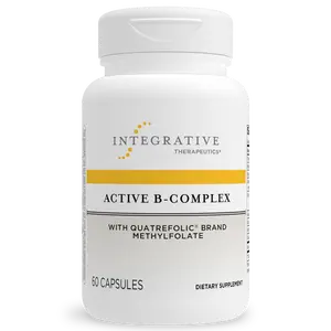 Integrative Therapeutics Active B-Complex Supplement with Quatrefolic Methylfolate - 60 Capsules for Energy Metabolism, Heart, Brain, Nervous, Cardiovascular Support - Mood